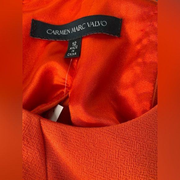 CARMEN MARC VALVO NWT 12 Elegant Orange Sleeveless Dress - Picture 4 of 7